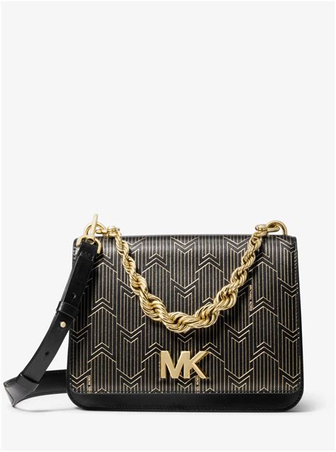 michael kors mott metallic|Mott Large Leather Crossbody Bag .